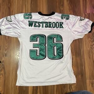 Vintage Brian Westbrook #36 Away White Jersey NFL Philadelphia Eagles Men’s 54